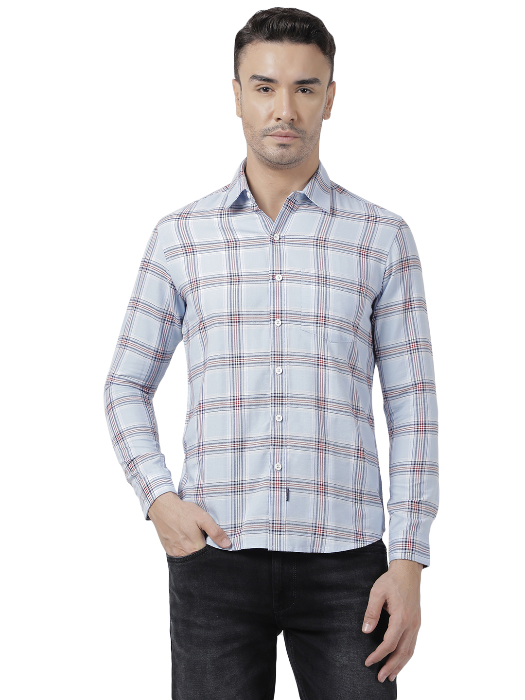 Numero Uno Men Checkered Blue Shirt
